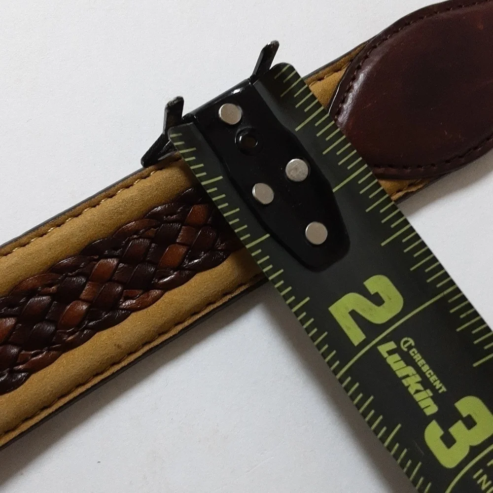 Orvis men's leather brown belt size 44 western festival rodeo casual